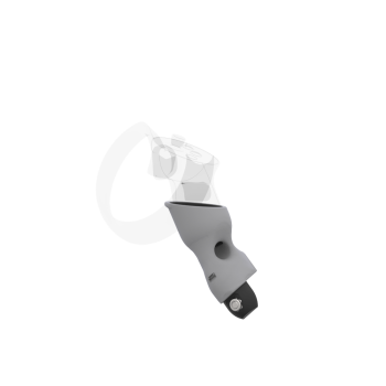Left view of Left hand Grey PLA cups Controller mount spare parts for Oculus Rift CV1 with Fastened Attachment