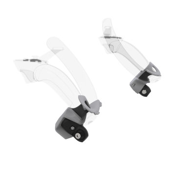 Left view of Pair of Grey PLA cups Controller mount spare parts for Valve Index with Fastened Attachment