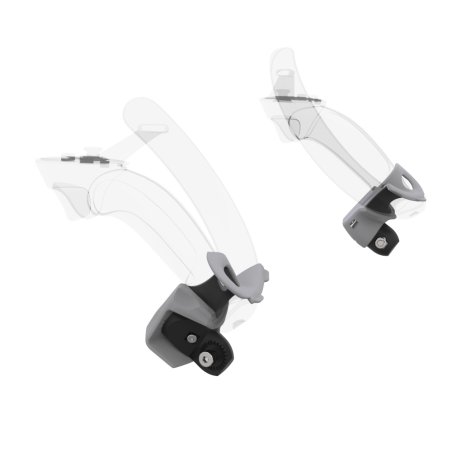 Left view of Pair of Grey PLA cups Controller mount spare parts for Valve Index with Fastened Attachment