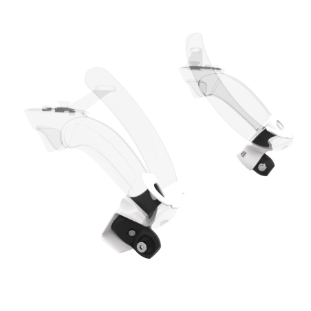 Left view of Pair of White PLA cups Controller mount spare parts for Valve Index with Fastened Attachment