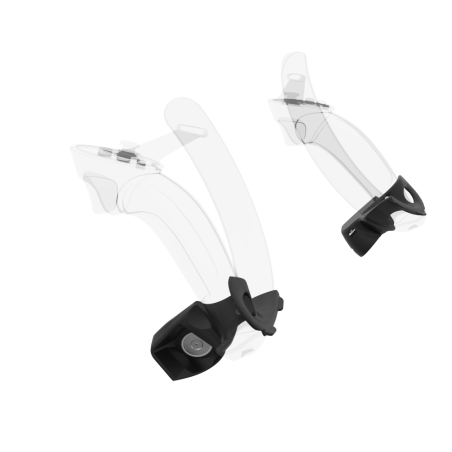 Left view of Pair of Black cups Controller mount spare parts for Valve Index with Detachable Attachment