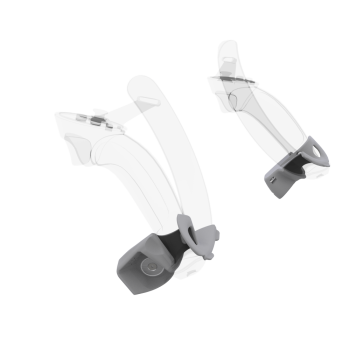 Left view of Pair of Grey PLA cups Controller mount spare parts for Valve Index with Detachable Attachment