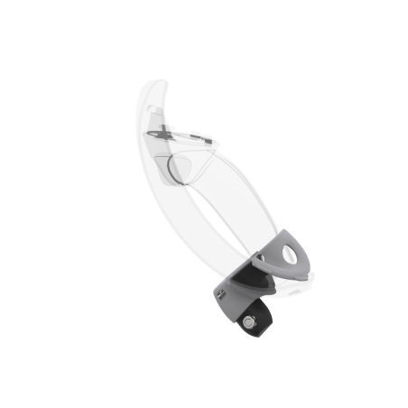 Left view of Left hand Grey PLA cups Controller mount spare parts for Valve Index with Fastened Attachment