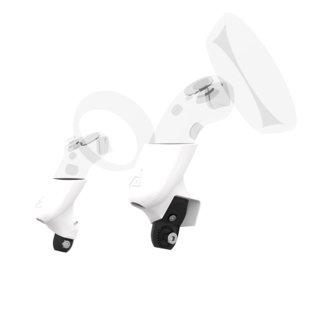 Right view of Pair of White PLA cups Controller mount spare parts for WMR with Fastened Attachment