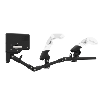 Right view of ForceTube with Haptic Explorer stock for HTC Vive with Black Carbon Armature and Carbon Fiber cups