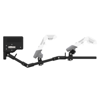 Side view of ForceTube with Haptic Explorer stock for HTC Vive with Black Carbon Armature and Grey PLA cups