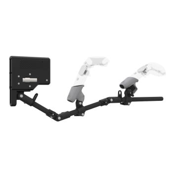 Right view of ForceTube with Haptic Explorer stock for HTC Vive with Black Carbon Armature and Grey PLA cups