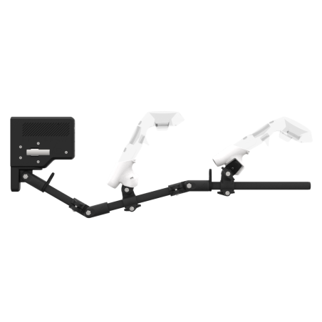 Side view of ForceTube with Haptic Explorer stock for HTC Vive with Black Carbon Armature and White PLA cups