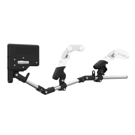 Right view of ForceTube with Haptic Explorer stock for HTC Vive with Chrome Armature and Carbon Fiber cups