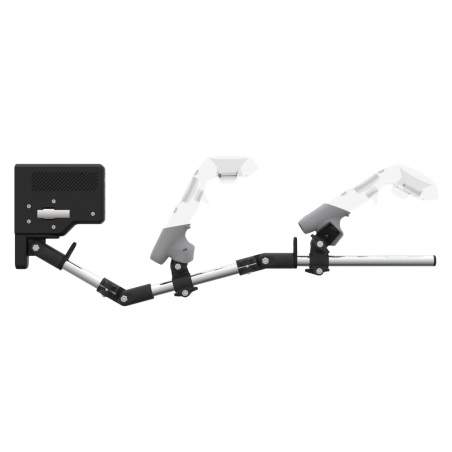 Side view of ForceTube with Haptic Explorer stock for HTC Vive with Chrome Armature and Grey PLA cups