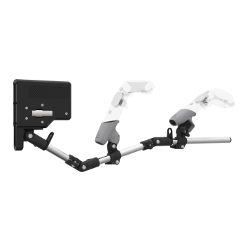 Right view of ForceTube with Haptic Explorer stock for HTC Vive with Chrome Armature and Grey PLA cups Right view of ForceTube with Haptic Explorer stock for HTC Vive with Chrome Armature and Grey PLA cups