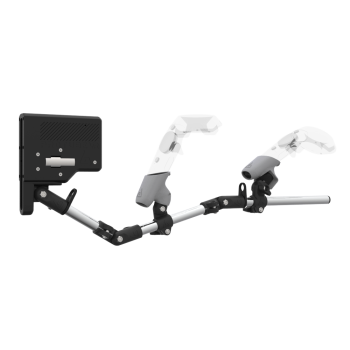 Right view of ForceTube with Haptic Explorer stock for HTC Vive with Chrome Armature and Grey PLA cups Right view of ForceTube with Haptic Explorer stock for HTC Vive with Chrome Armature and Grey PLA cups