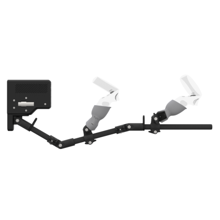 Side view of ForceTube with Haptic Explorer stock for Meta Quest 1with Black Carbon Armature and Grey PLA cups