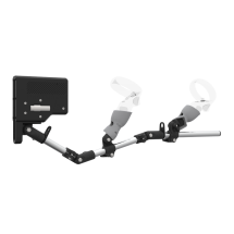 Right view of ForceTube with Haptic Explorer stock for Meta Quest 1with Chrome Armature and Grey PLA cups