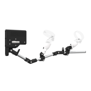 Right view of ForceTube with Haptic Explorer stock for Meta Quest 1with Chrome Armature and White PLA cups