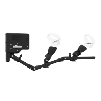 Right view of ForceTube with Haptic Explorer stock for Meta Quest 2 with Black Carbon Armature and Carbon Fiber cups