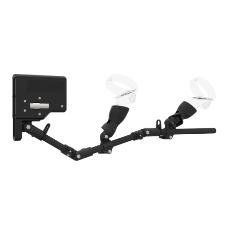 Right view of ForceTube with Haptic Explorer stock for Meta Quest 2 with Black Carbon Armature and Carbon Fiber cups
