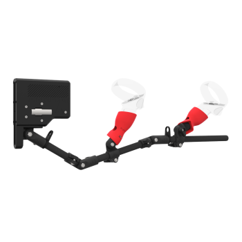 Right view of ForceTube with Haptic Explorer stock for Meta Quest 2 with Black Carbon Armature and Red PLA cups