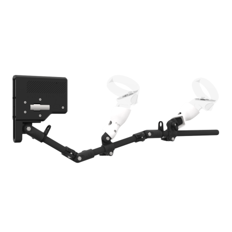 Right view of ForceTube with Haptic Explorer stock for Meta Quest 2 with Black Carbon Armature and White PLA cups