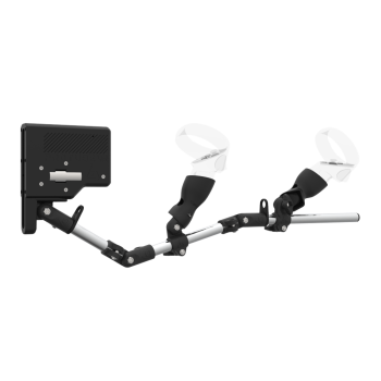 Right view of ForceTube with Haptic Explorer stock for Meta Quest 2 with Chrome Armature and Carbon Fiber cups