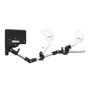 Right view of ForceTube with Haptic Explorer stock for Meta Quest 2 with Chrome Armature and White PLA cups