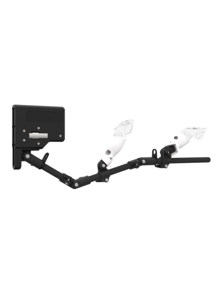 Right view of ForceTube with Haptic Explorer stock for Meta Quest 3with Black Carbon Armature and White PLA cups