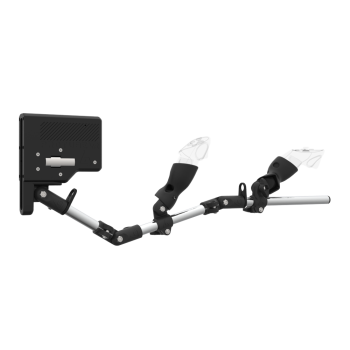Right view of ForceTube with Haptic Explorer stock for Meta Quest 3with Chrome Armature and Carbon Fiber cups