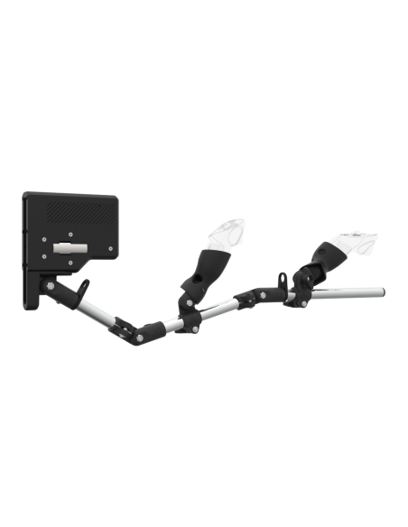 Right view of ForceTube with Haptic Explorer stock for Meta Quest 3with Chrome Armature and Carbon Fiber cups