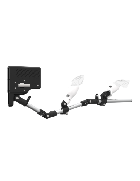 Right view of ForceTube with Haptic Explorer stock for Meta Quest 3with Chrome Armature and White PLA cups