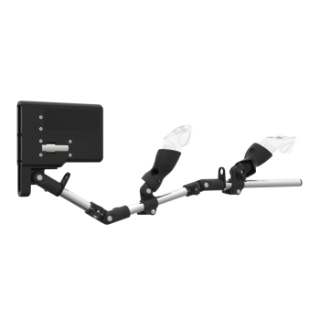 Right view of ForceTube with Haptic Storm stock for Meta Quest 3with Chrome Armature and Carbon Fiber cups