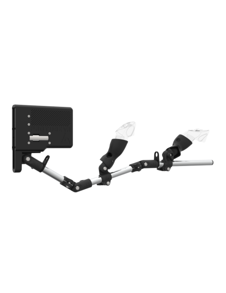 Right view of ForceTube with Haptic Storm stock for Meta Quest 3with Chrome Armature and Carbon Fiber cups