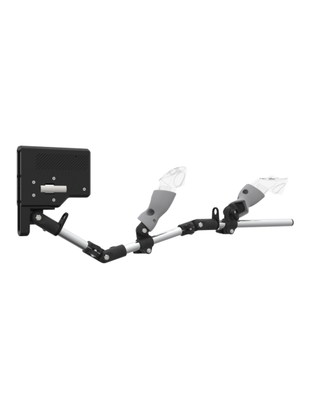 Right view of ForceTube with Haptic Explorer stock for Meta Quest 3with Chrome Armature and Grey PLA cups