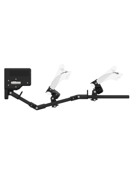 Side view of ForceTube with Haptic Explorer stock for Valve Index with Black Carbon Armature and Carbon Fiber cups