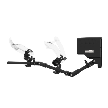 Left view of ForceTube with Haptic Explorer stock for Valve Index with Black Carbon Armature and Carbon Fiber cups