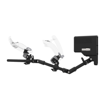 Left view of ForceTube with Haptic Explorer stock for Valve Index with Black Carbon Armature and Grey PLA cups