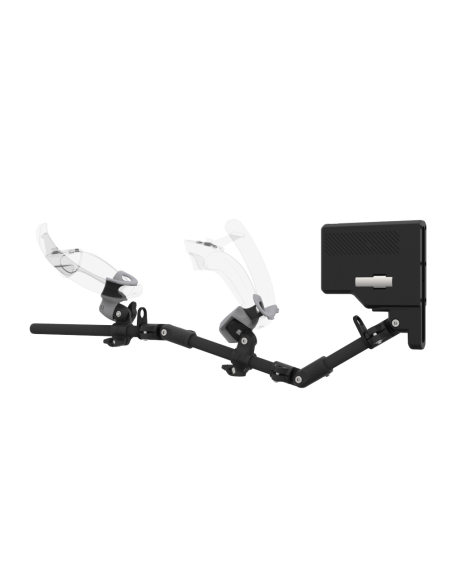 Left view of ForceTube with Haptic Explorer stock for Valve Index with Black Carbon Armature and Grey PLA cups