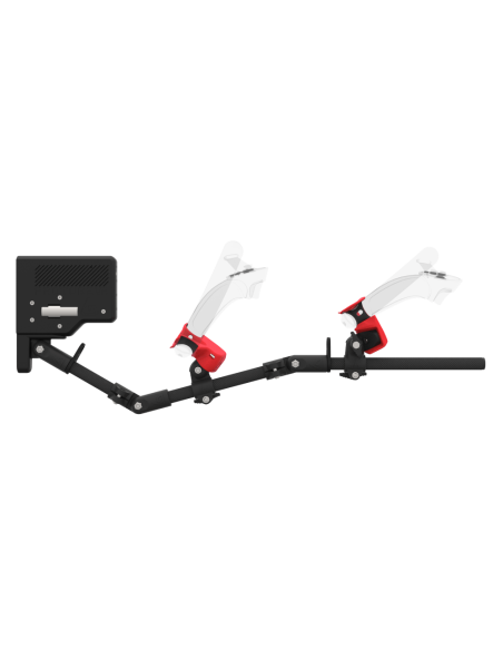 Side view of ForceTube with Haptic Explorer stock for Valve Index with Black Carbon Armature and Red PLA cups