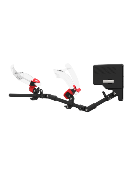 Left view of ForceTube with Haptic Explorer stock for Valve Index with Black Carbon Armature and Red PLA cups
