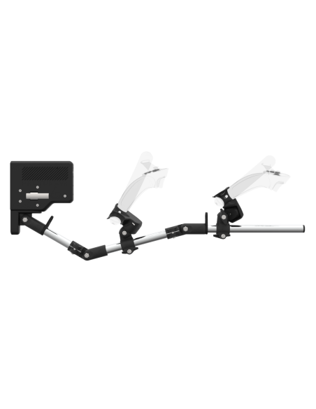 Side view of ForceTube with Haptic Explorer stock for Valve Index with Chrome Armature and Carbon Fiber cups