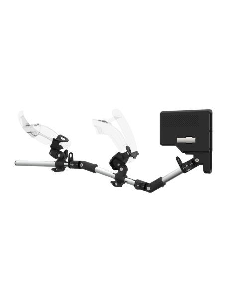 Left view of ForceTube with Haptic Explorer stock for Valve Index with Chrome Armature and Carbon Fiber cups