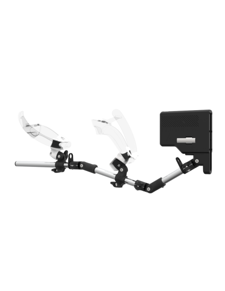 Left view of ForceTube with Haptic Explorer stock for Valve Index with Chrome Armature and White PLA cups