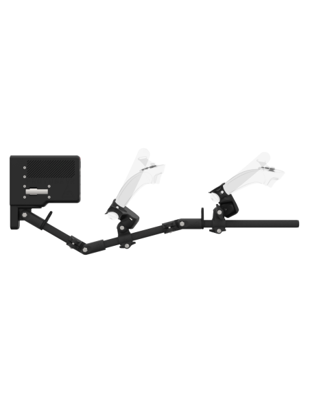 Side view of ForceTube with Haptic Storm stock for Valve Index with Black Carbon Armature and Carbon Fiber cups