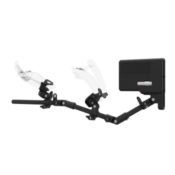Left view of ForceTube with Haptic Storm stock for Valve Index with Black Carbon Armature and Carbon Fiber cups