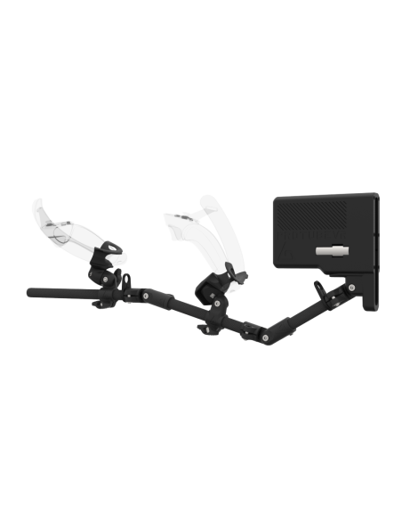 Left view of ForceTube with Haptic Storm stock for Valve Index with Black Carbon Armature and Carbon Fiber cups