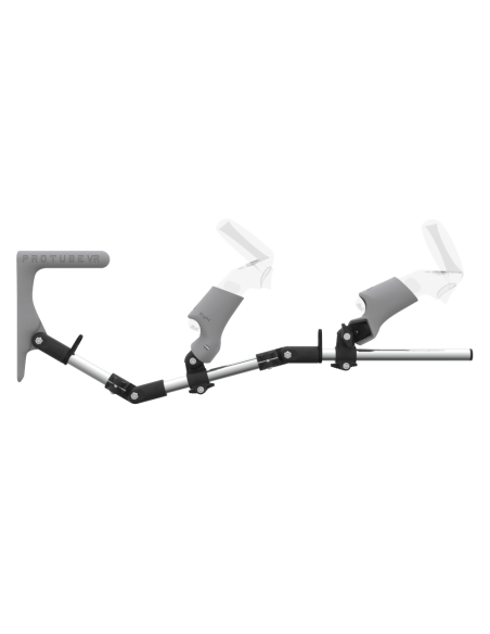 Side view of MagTube vr gunstock for Focus 3 with Chrome Armature with Grey MK1 Buttstock and Grey PLA cups