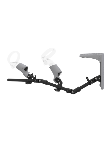 Left view of MagTube vr gunstock for Focus 3 with Carbon Armature with Grey MK2 Buttstock and Grey PLA cups