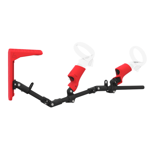 Right view of MagTube vr gunstock for Focus 3 with Carbon Armature with Red MK2 Buttstock and Red PLA cups