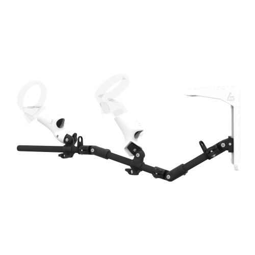 Left view of MagTube vr gunstock for Focus 3 with Carbon Armature with White MK2 Buttstock and White PLA cups