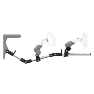 Side view of MagTube vr gunstock for HP Reverb G2 with Chrome Armature with Grey MK1 Buttstock and Grey PLA cups