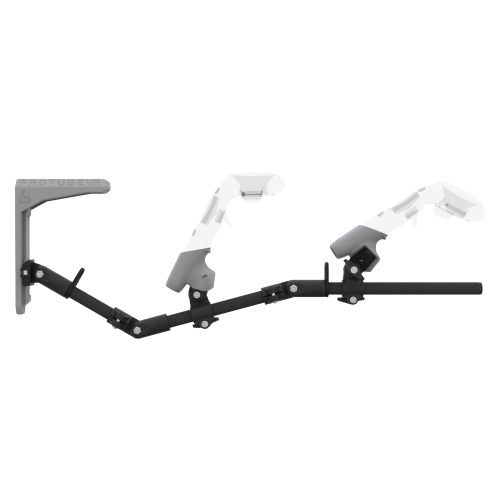 Side view of MagTube vr gunstock for HTC Vive with Carbon Armature with Grey MK2 Buttstock and Grey PLA cups